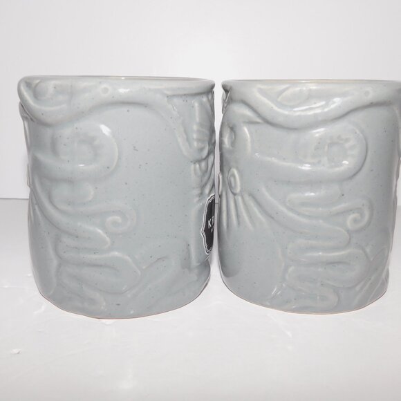 Set of 2 Kraken Spiced Rum Gray  4" Tiki Octopus Ceramic Mug Tumbler - Picture 7 of 9